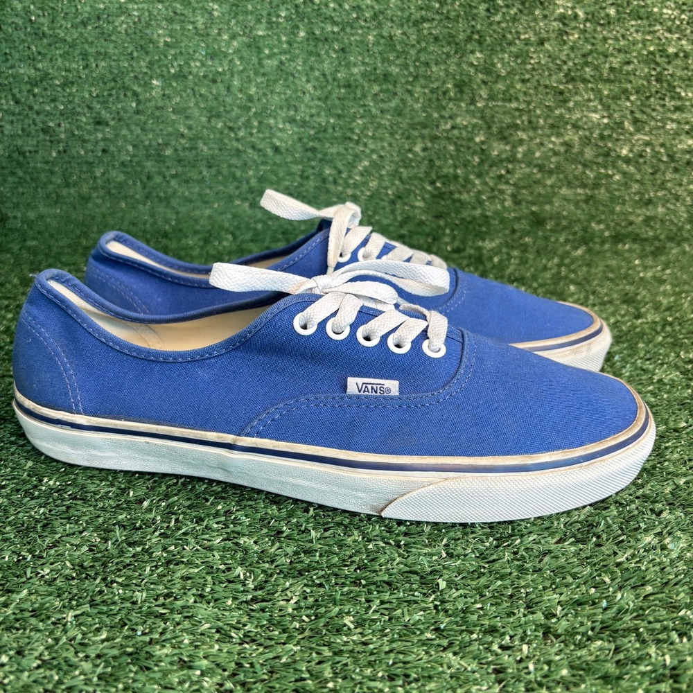 Vans Authentic Canvas Low Top Lace Up Skate Classic Sneaker Blue Mens Size 10.5